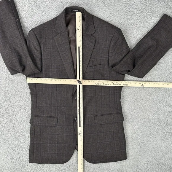 Pronto Uomo Platinum 100% Wool Blazer Men 40R Black Plaid 2 Button Double Vented - Picture 7 of 16